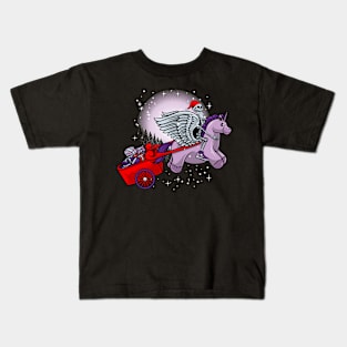 santa claus riding a pony Kids T-Shirt